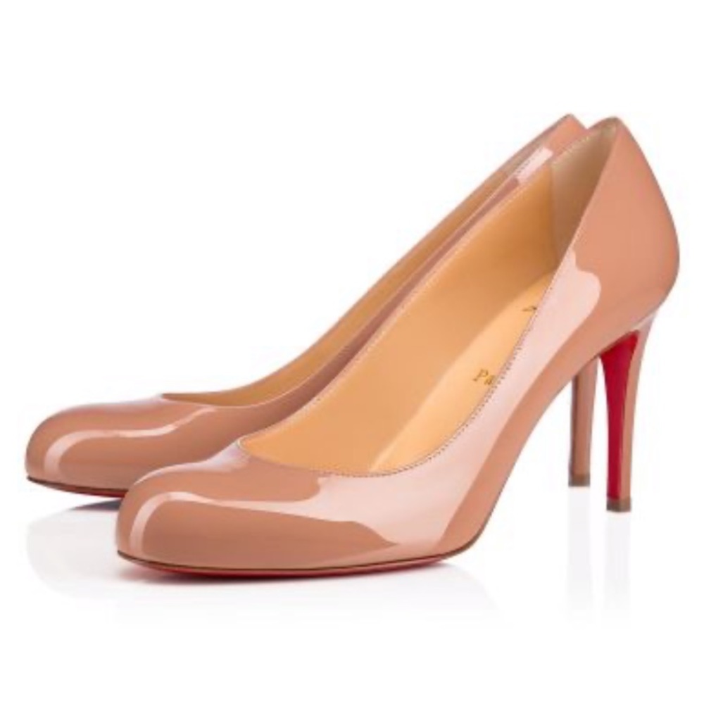 Christian Louboutin Nude Patent Leather Pumps